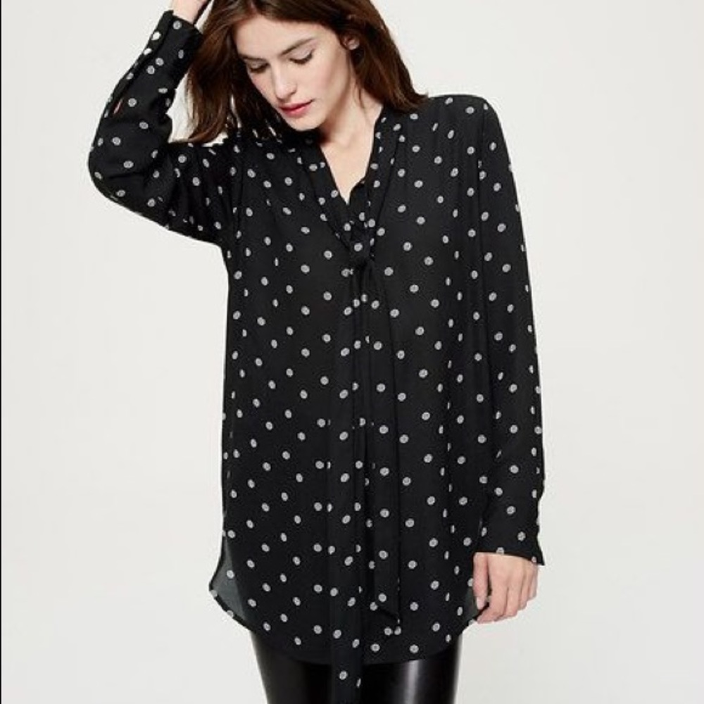 LOFT black and white patterned blouse tunic